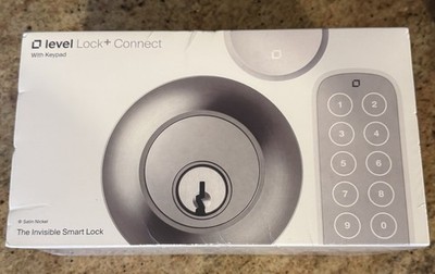 Level - Lock+ Connect Keypad Smart Lock BT/Wi-Fi Dead Bolt Lock Satin Nickel New