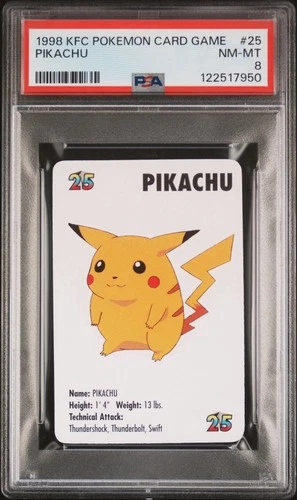Pikachu 25 Pokemon Trading Card Game Mini KFC 1998 Nintendo WOTC PSA 6
