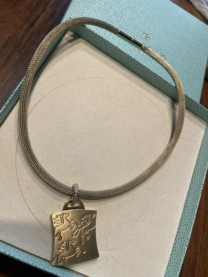 Pierre Lang Gold Collier Kette mit Grossem Gold Anhänger Pferde Neuwertig - Bild 3 von 4