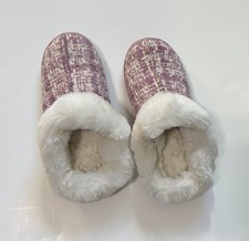 LAUREN CONRAD - Women's Size XL 9-10 Light Pink/Lilac, Fuzzy, Clogs/Slippers