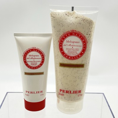 PERLIER MELOGRANO EXFOLIATING BODY SCRUB POMEGRANATE 6.7 oz. & Hand Balm 3.3 oz.