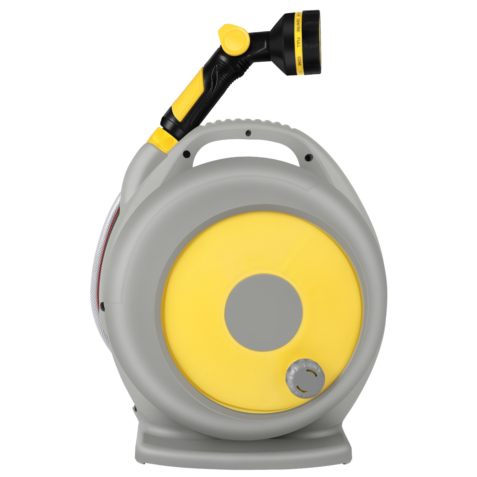 65FT Retractable Garden Water Hose Reel Storage Spray Gun Rewind Hose Reel Cart