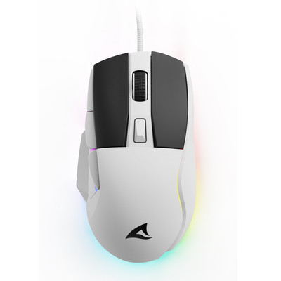 Sharkoon SGM35 Gaming Maus Weiß - kabelgebundene Gaming-Maus mit max. 6400dpi un