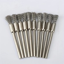 10Pcs Rotary Brass Wire Cleaning Wheel Cup Brush Drill Attachment Bit Set Tool