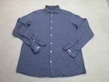 Eton Shirt Mens XL 17.5 44 Blue Contemporary Fit 100 Cotton Long Sleeve Dress
