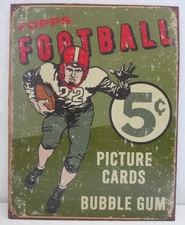 1956 TOPPS FOOTBALL PICTURE CARDS Tin Metal Sign Man Cave Garage