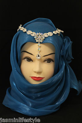 LadiesBeautiful Bridal PromDiamante Crystal Tiara Hijab Jewellery
