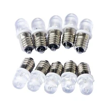 10 Pcs E10 Screw 3V 4.5V 6V 12V 24V Spot Led Bulb Light Lamps DC12V Warm White