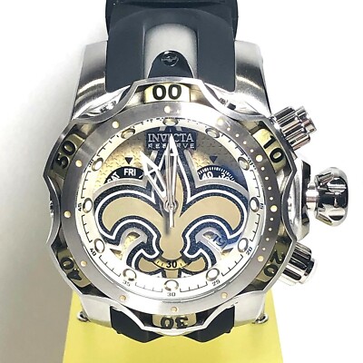 INVICTA 33080 NFL 52mm Venom Gen III Swiss Quartz Chrono Strap Watch  Saints