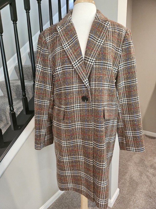 Court and Rowe – Varsity Blues True Camel Plaid Walking Coat (Size XL)
