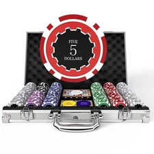 300-Piece Casino Chip Set with Dice & Decks Perfect for Poker & Blackjack