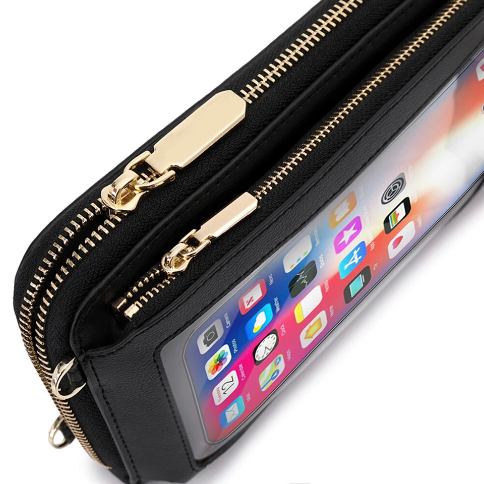 Mujeres RFID Bloqueo Billetera Pantalla Táctil Bandolera Hombro Teléfono Celular Bolso sin asas Foto 4 de 4