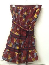 Forever 21 Dress Size Medium Burgundy Colorful Abstract Print Above Knee Tube