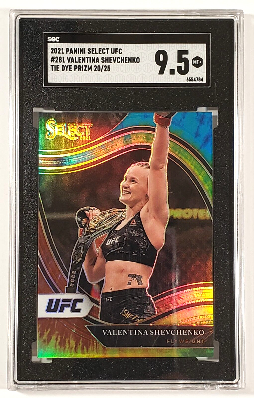 2021 Panini Select UFC #281 Valentina Shevchenko Octagonside Tie Dye Prizm /25
