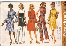 9125 Vintage Simplicity Sewing Pattern Misses Dress Tunic Pants Casual Classy 