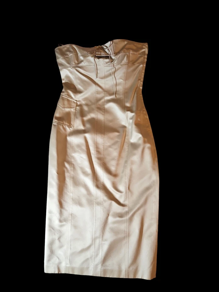 80's Richard Tyler Couture Silk Corset DRESS Formal Cocktail Evening Sz.10  - Image 4 of 4