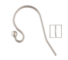 925 Sterling Silver Ball End Ear Wires 20.5 Gauge French Hooks with Ring