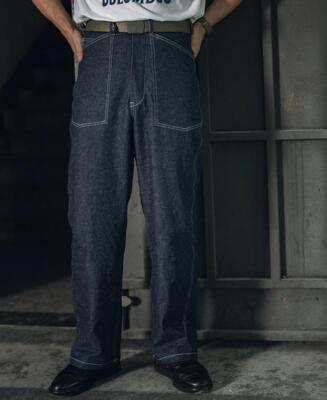 Non Stock Vintage Straight-Leg Jeans Herren Amekaji Denim Hose Paris Button
