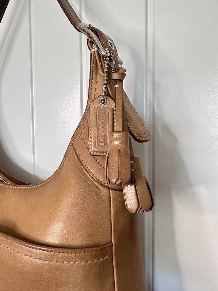 Vintage Y2K Coach Hamilton Hobo Shoulder Bag Smooth Leather Tobacco Tan