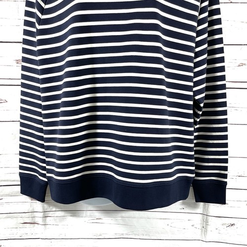 Lauren Ralph Lauren Hoodie Women’s Crew Neck Top Blue Striped Size M NWT - Picture 3 of 11