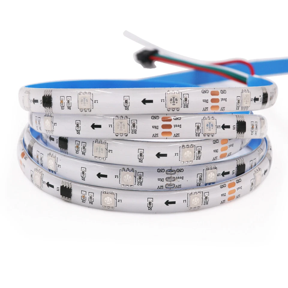WS2812B WS2811 IC LED Streifen 5V 12V Licht Stripe 5050 RGB Leiste Adressierbar - Bild 3 von 4