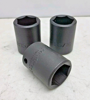3 Pack Proto J7430H 1/2'' Drive 15/16'' 6-Point Standard Length Impact Socket