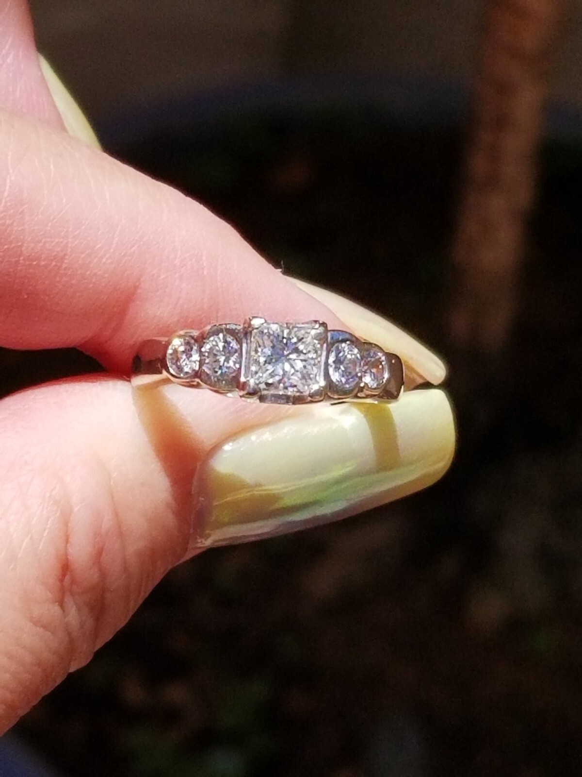 Quality Crafted Princess Solitaire Round Accent D… - image 9