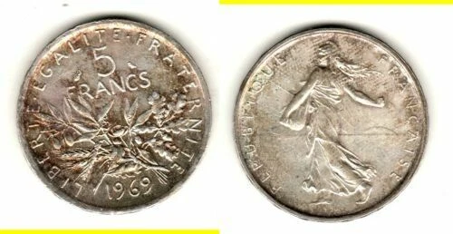 Pièces de monnaie françaises de 5 francs 5 francs en argent 1901 - 1999