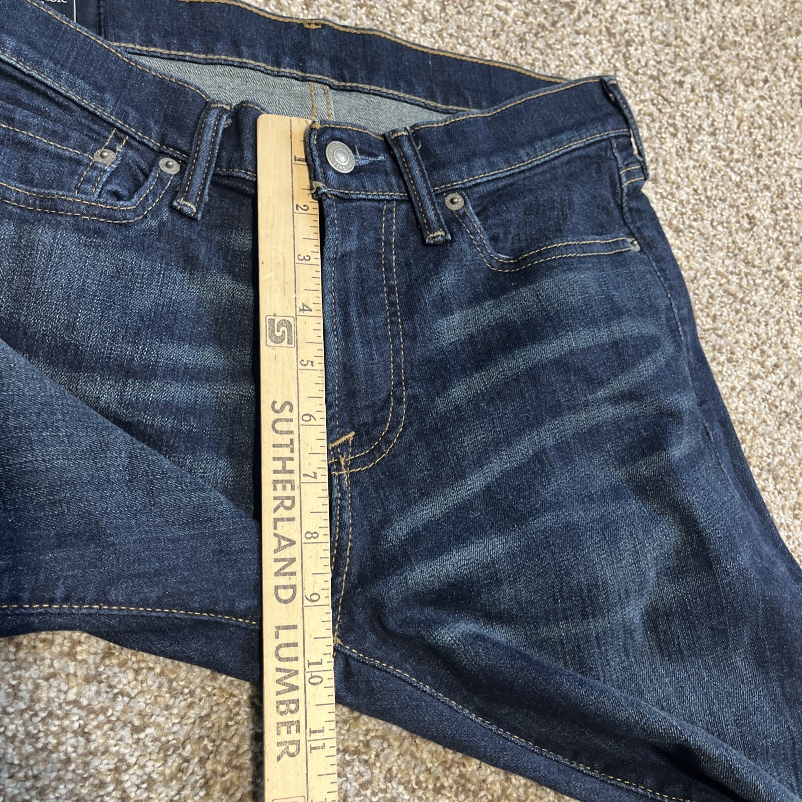 Abercrombie Fitch Jeans Mens 29x32 Blue Kennan Straight Stretch Dark Denim - View 7