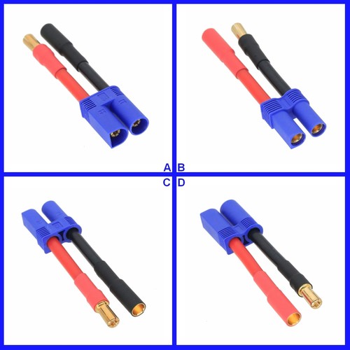 5-Pack EC5 Male To 4mm Bullet Adapter - For RC Drone Battery & ESC Connections (Turnigy/HXT/Zippy)