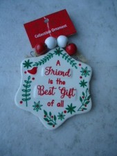 Ceramic Star Shaped Christmas Ornament  A Friend Is The Best Gift Of All  3  