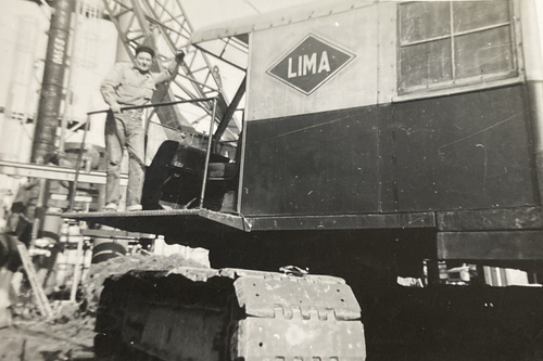 1950s Lima Crane Man Working Construction Site Original Vintage Old ...
