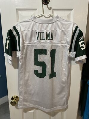 Jonathan Vilma New York Jets Reebok Boys White Jersey Size Large