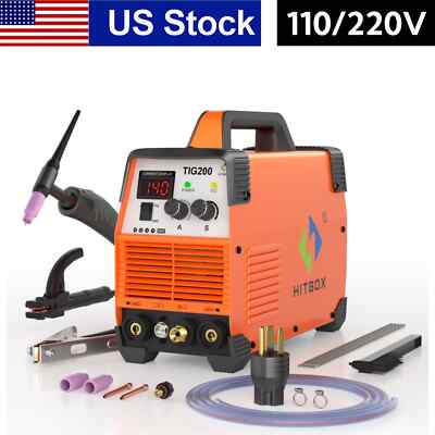 HITBOX 200A 2-IN-1 HF TIG MMA ARC Stick Welding Machine with Post Gas Function