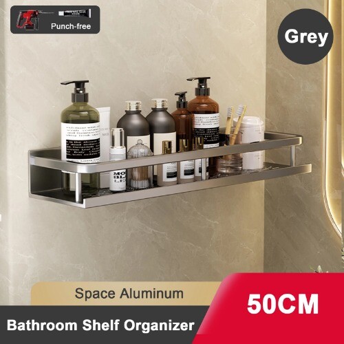 Lochfreies Badregal Badregal WC Platz Aluminium ohne Bohren hängend - Bild 13 von 30