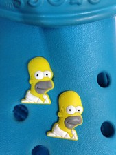 2 Homer Simpson Shoe Charms For Crocs. 