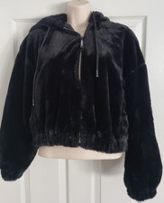 Women's Jacket Hoodie Winter Black Bershka Jacket Size Eur S