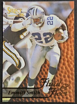 1996 Pinnacle Select Fluid & Fleet #187 Emmitt Smith Dallas Cowboys HOF