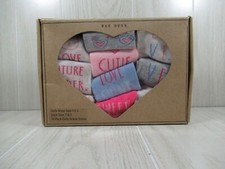 New opened box Rae Dunn girls 10 pairs socks pink purple hearts love bunny