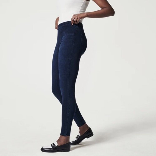 SPANX Jean-ish Ankle Leggings In Twilight Rinse SZ L EUC - Picture 2 of 9