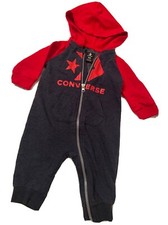 Converse Toddler 6M All-Star Jump Suit Full-Zip Hooded Red Blue