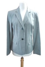 Calvin Klein Wool Blazer Women's Sz 8 Grey Business Suit Jacket