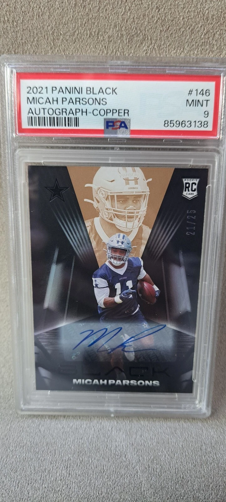 Micah Parsons Panini Black #146 Autograph-Copper