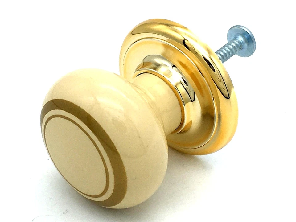 BEIGE / CREAM KNOBS 35mm ceramic effect cupboard door cabinet drawer knob (464) - Image 2 of 4