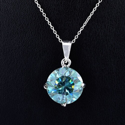 Pendentif Solitaire Diamant 25 Carats - Argent 925, Certifié, Couleur D, Clarté VS1, Traité