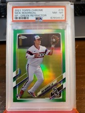 2021 Topps Chrome NICK MADRIGAL Rookie SP Variation Green Refractor 93/99 PSA 8