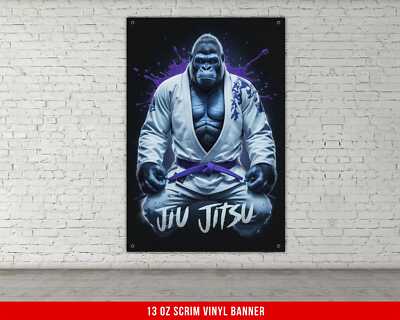 Jiu Jitsu Vinyl Banner - Motivational Wall Art for Home Gym Decor