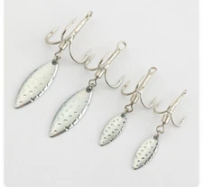 5PCS Bladed Treble Hooks with Willow Blade Replacement Treble Hooks Trout Bass