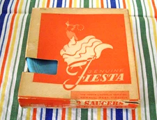 Vintage Fiesta TURQUOISE Saucers in Original Fiesta Box  ~ Set of 2 ~