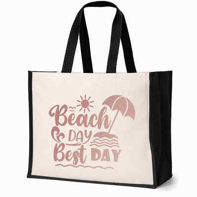 Strand Day Tragetasche ideal für Urlaub Reise Geburtstag Damen Canvas Shopper